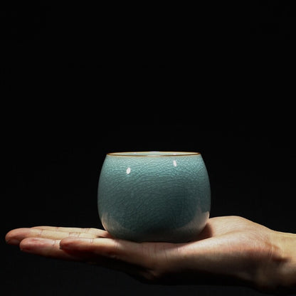 One Cup Porcelain Crackle Glaze Tea Cup Chinese Kungfu Cup Celadon Ceramic Cups