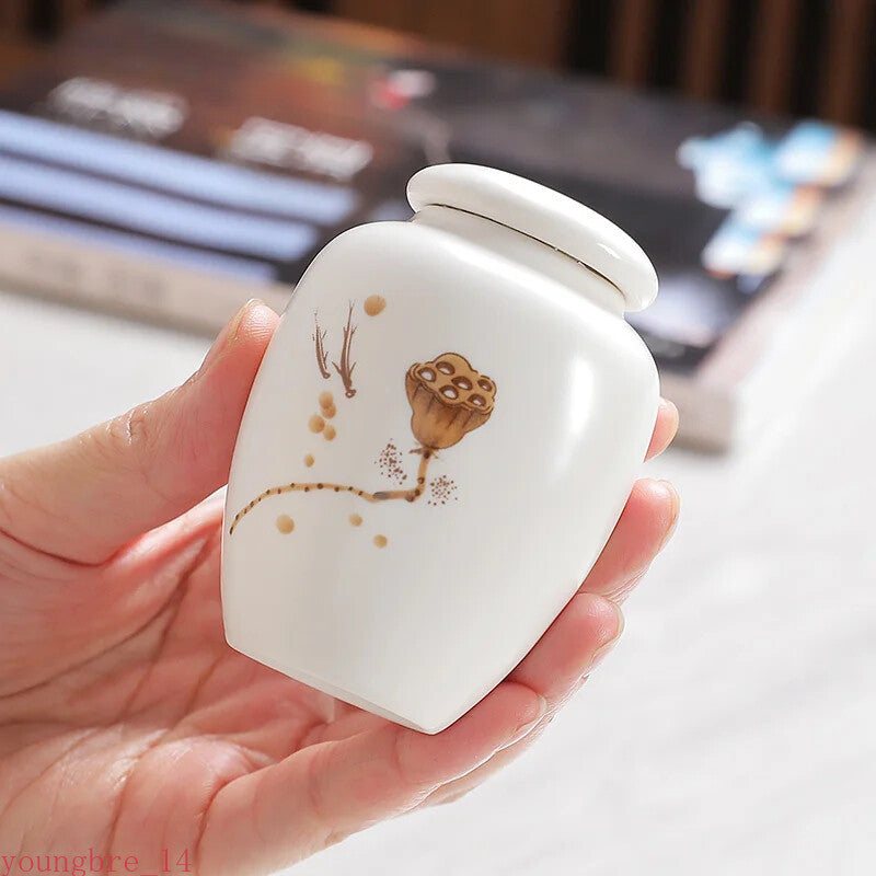 Ceramic Tea Caddy Household Storage Sealed Tank Travel Jar