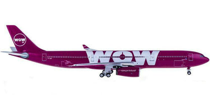 1:400 AeroClassics WOW AIR AIRBUS A330-300 Passenger Airplane Diecast Model