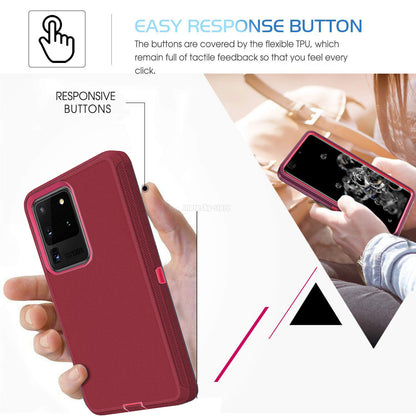 For Samsung Galaxy S20 Ultra/+/FE Hybrid Rugged Case Cover + Holster Belt Clip