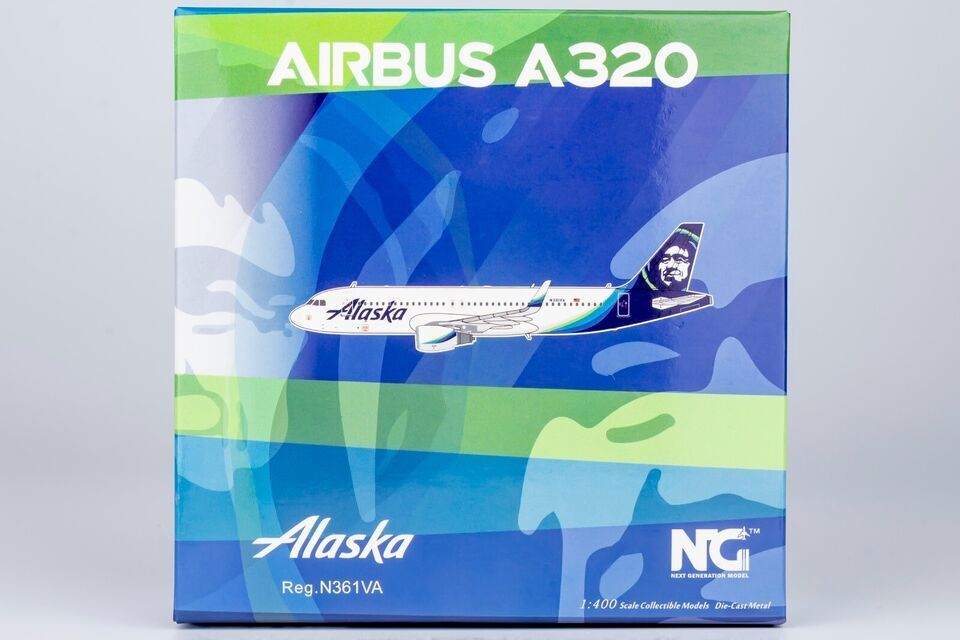 1:400 NG Model Alaska AIRBUS A320 Passenger Aircraft Diecast Airplane Model