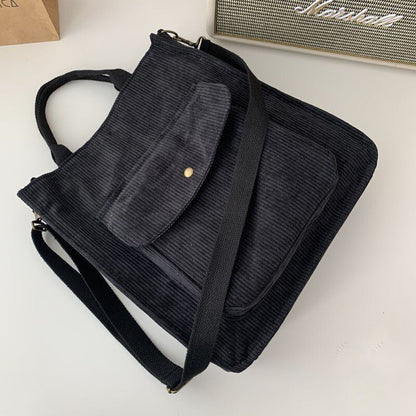 Shoulder Bag Women Vintage Shopping Bags Zipper Bookbag Handbags Casual Pockets