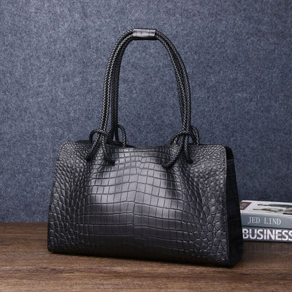 Matt Crocodile Belly embossed Tote Handbag, Ladies Large Shoulder Baguette Bag