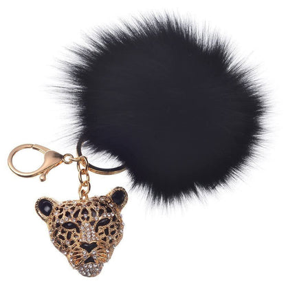 SUESUU Leopard Handbag Charms Accessories Purse Keychain for Large, Black