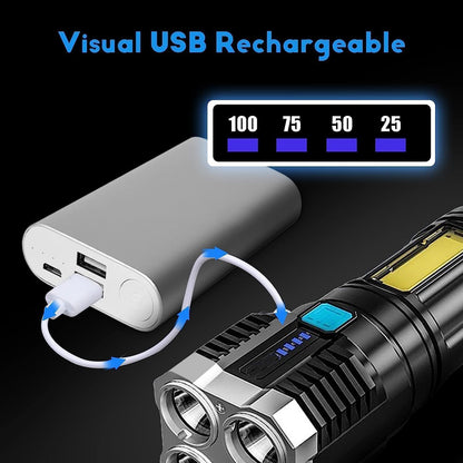 Super Bright LED Torch Flashlight Tactical Camping Outdoor Lamp USB Rechargeable
