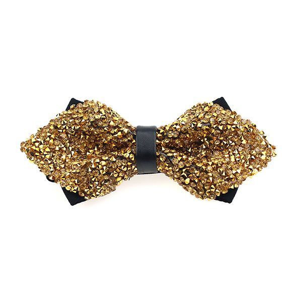 Men Bowtie Diamond Luxury Crystal Gem Tie Fashion Wedding Party Neckwear Banquet