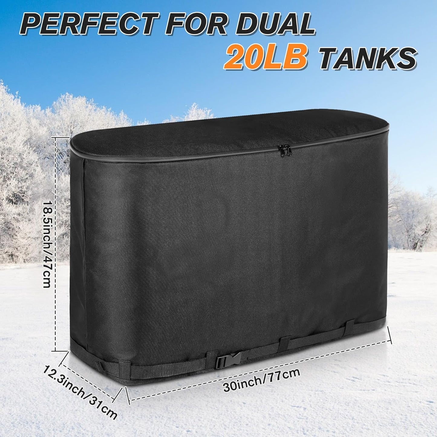 Dual 20LB Propane Tank Heater Blanket Thermostat Control (41-122°F) and Timer Fu