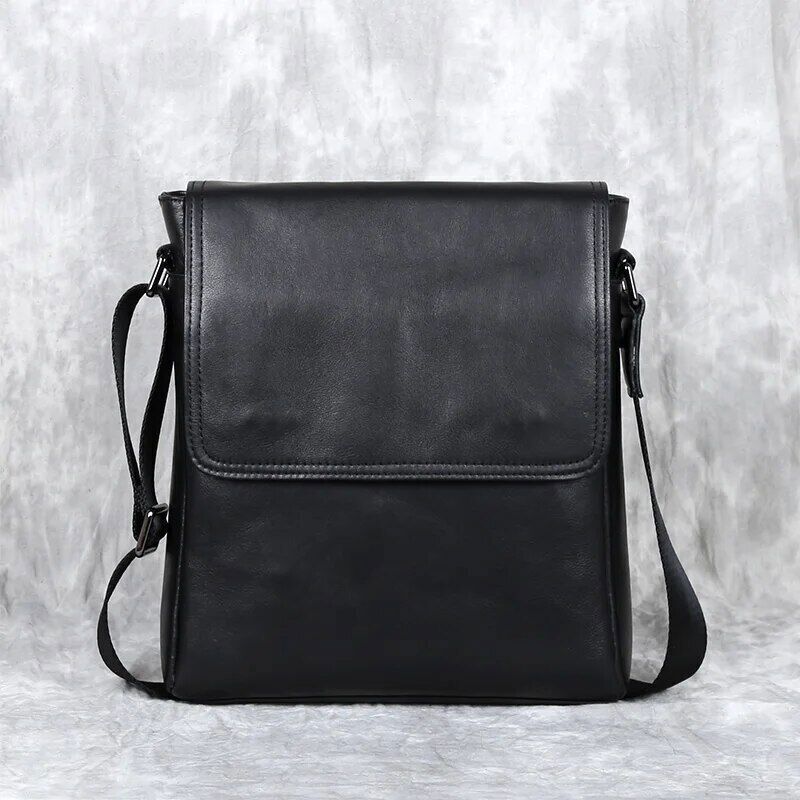 Leather Men's Shoulder Bag Layer Crossbody Bag Backpack