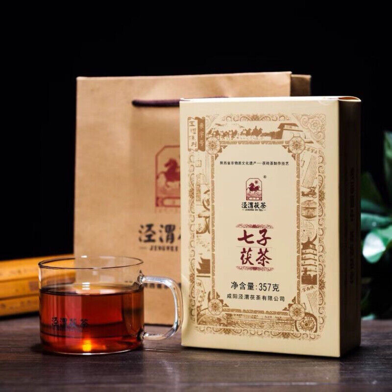 357g Golden Flower Tea Jingwei Fu Cha Reduce Three Highs Shanxi Qizi Fu Cha Tea