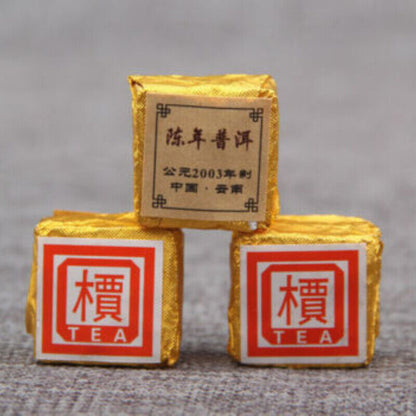 Brick Shu Puer Pu-erh Ripe Tea Yunnan 'Jia' Word Mini Tea Aged Pu'er Organic Tea
