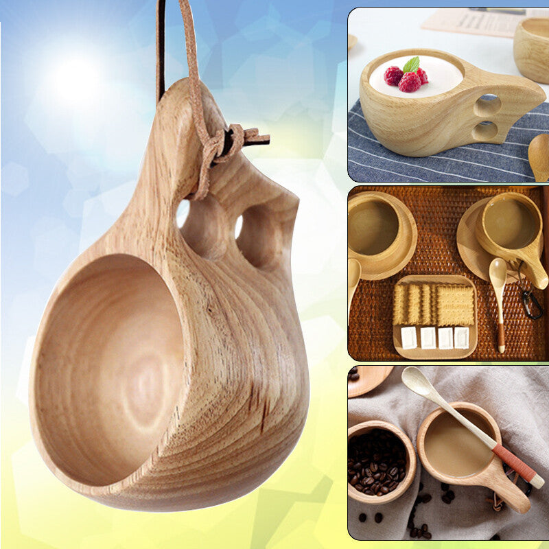 Handmade Wooden Cup Lapland Kuksa Tea Coffee Milk Drinking Mug Birthday Gift