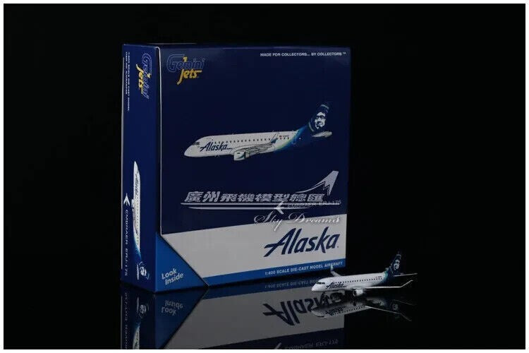 1:400 GeminiJets Alaska Embraer ERJ-170-200LR Airplane Diecast Aircraft Model