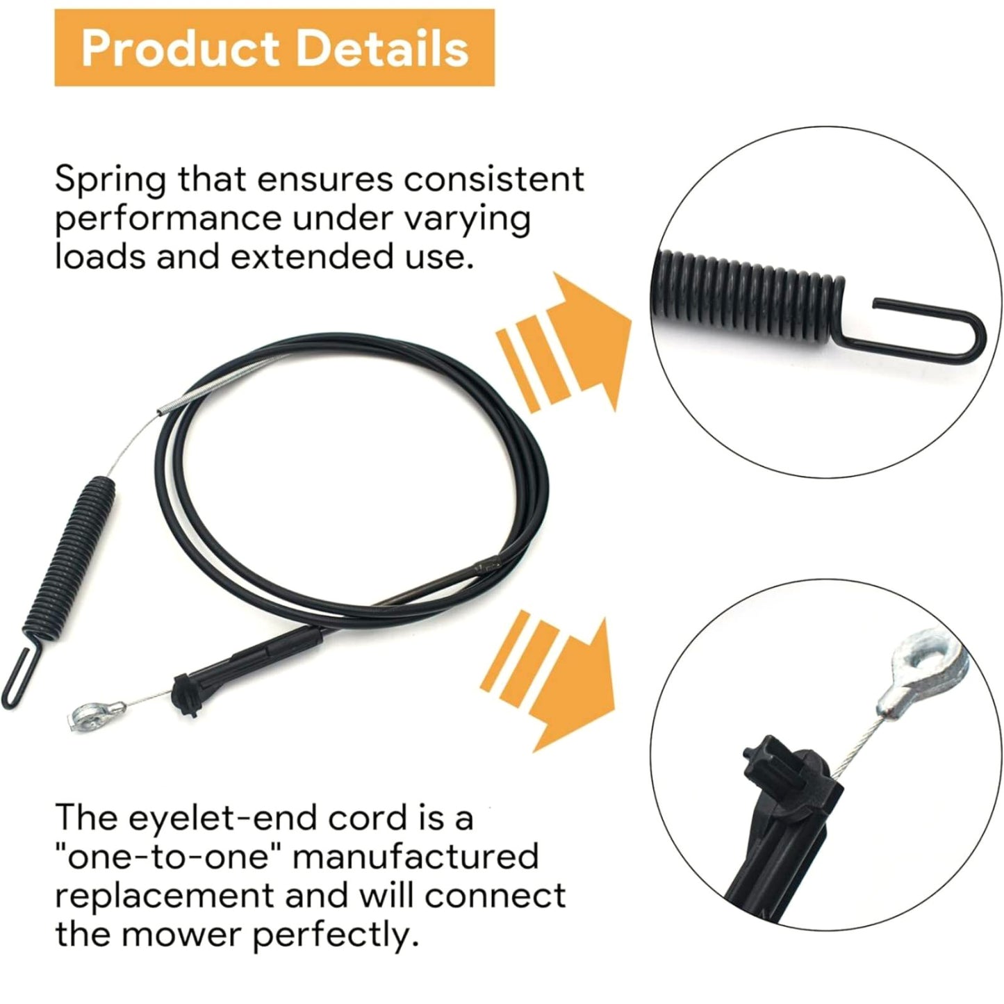 198cm/78in Mower Brake Cable 133-1998 Replace For TimeMaster 21811 21810