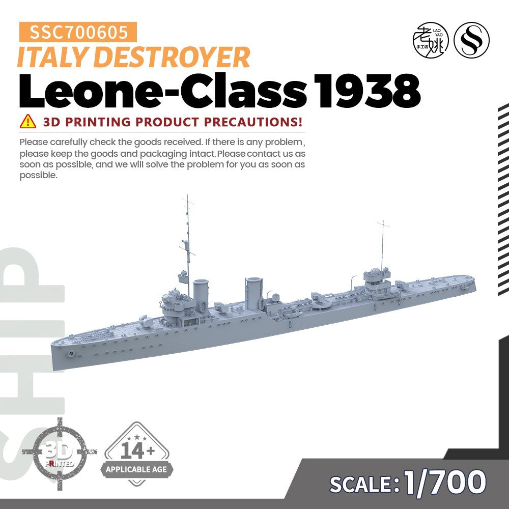 SSMODEL SSC700605 1/700 Military Model Kit Italy Leone-Class 1938 Destroyer