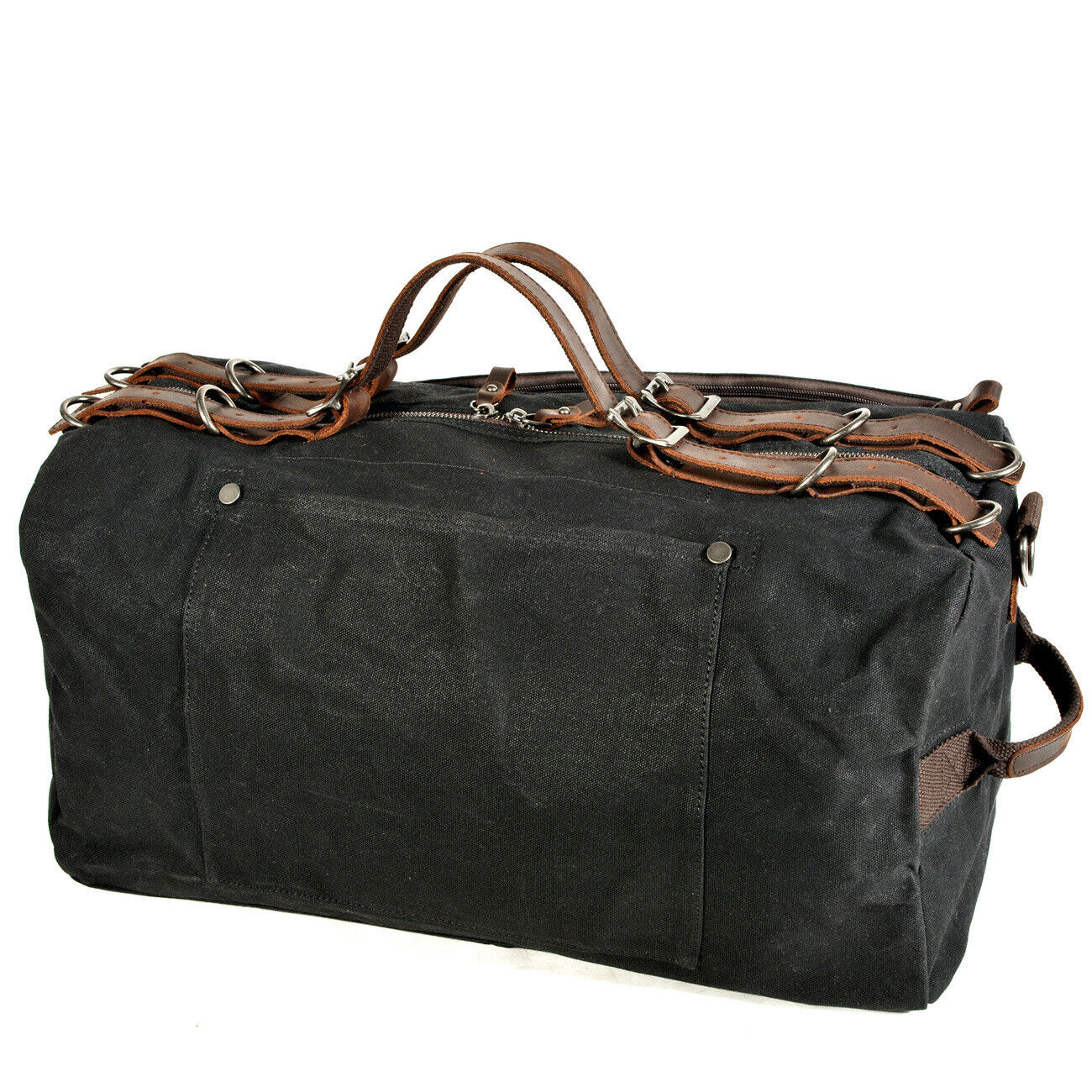 Vintage Water Resistant Wax Canvas Duffel Travel Overnight Weekend Gym Carry Bag