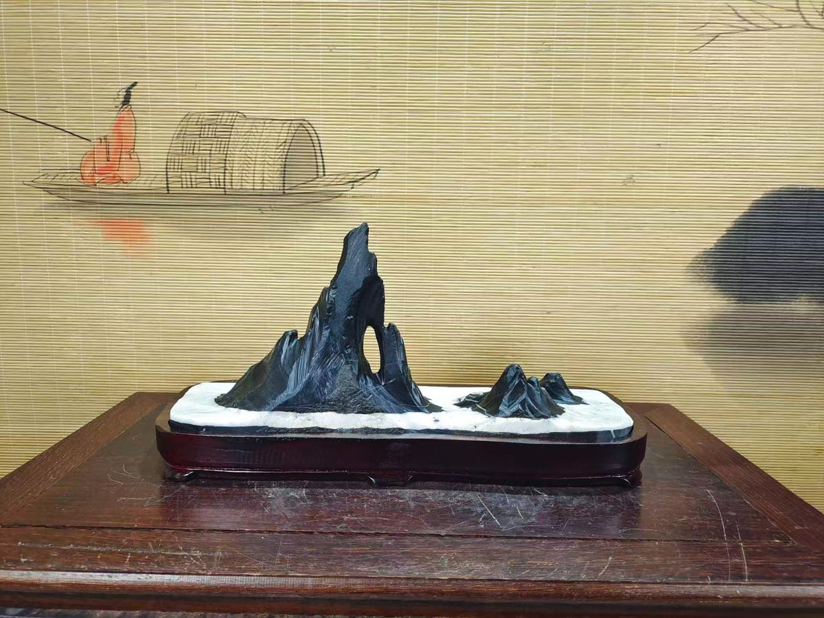 Natural Stone Mountain Stones Bonsai Suiseki Lingbi Stone White Home Design