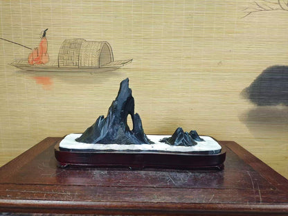Natural Stone Mountain Stones Bonsai Suiseki Lingbi Stone White Home Design