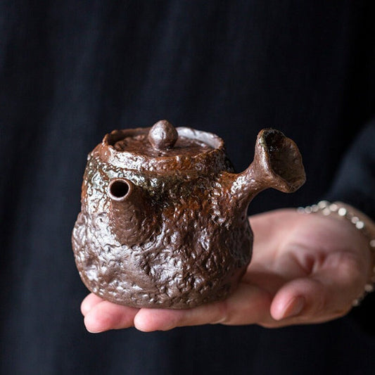 Coarse Pottery Ceramic Kyusu Teapot 180ml