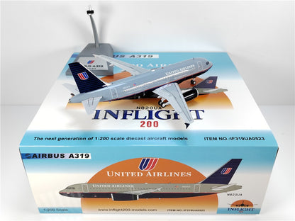 1:200 InFlight United Airlines A319 Passenger Airplane Diecast Plane Model