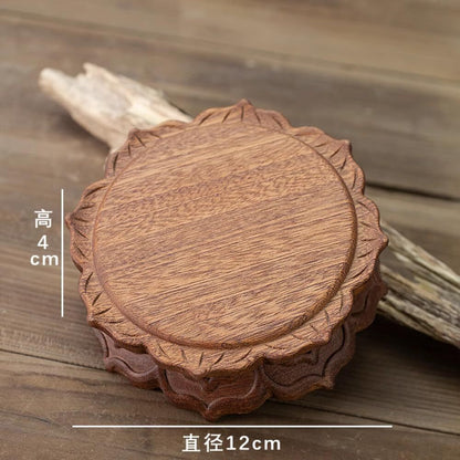 12cm Zen Lotus Bracket Strange Stone Vase Buddha Statue Base Household Crafts
