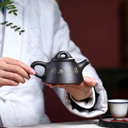 190ml Yixing Purple Clay Pot Handmade Landscape Pattern Teapot Kung Fu Tea Set