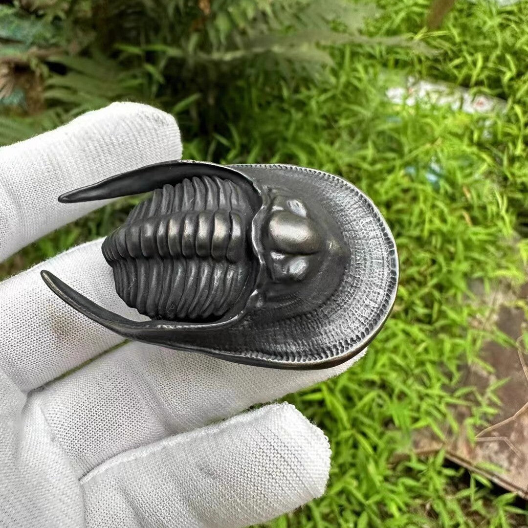 Chinese Old Bronze Hand Casting Trilobite Statue Netsuke Collectable Ornament