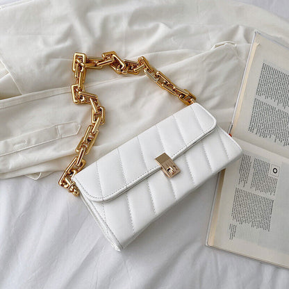 All-match Handbags PU Leather Chain Shoulder Bags Women Texture Shopping Bag