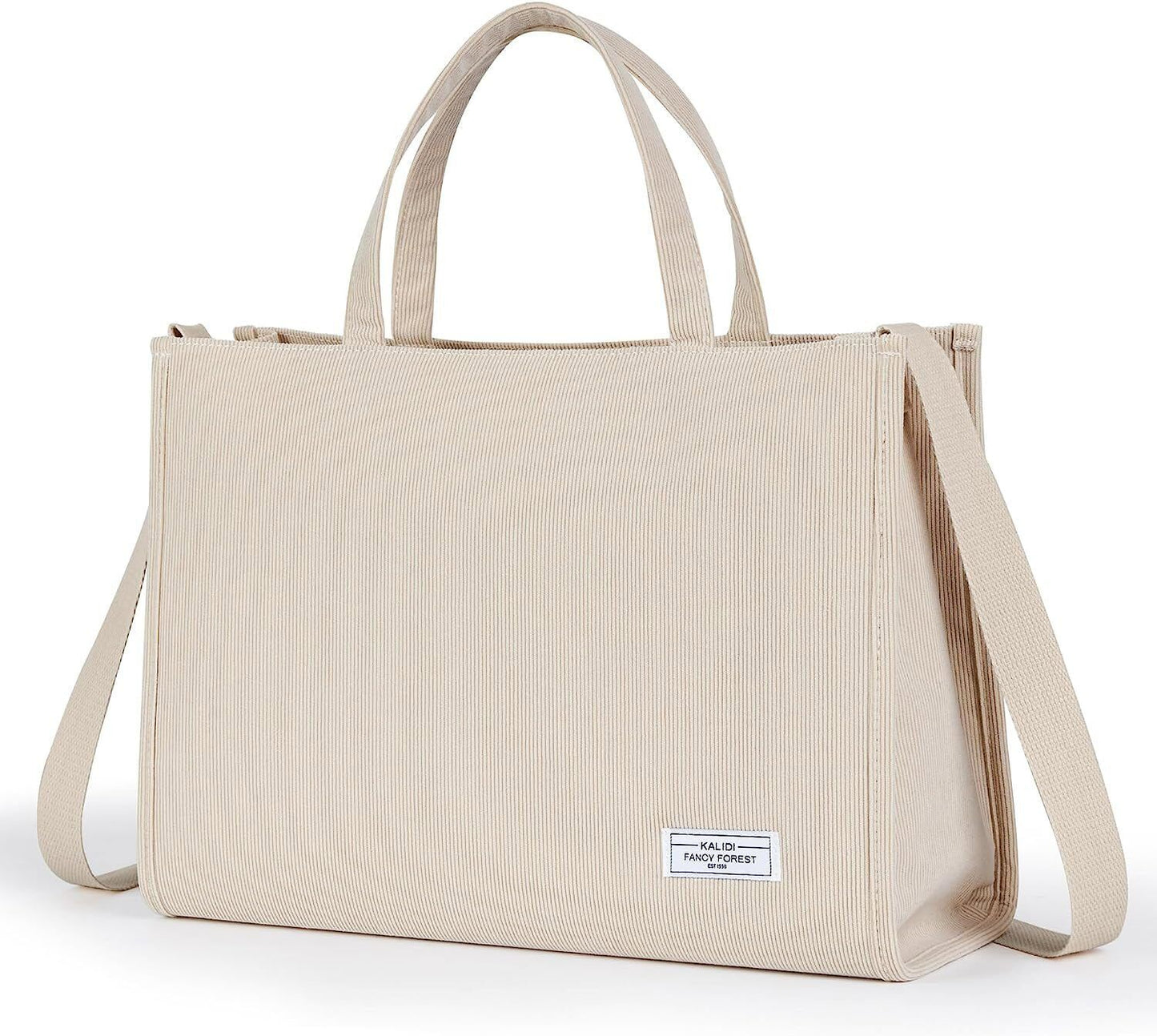 KALIDI Tote Bag for Women Corduroy Crossbody Bag Casual Zipper Tote Fashion Shou