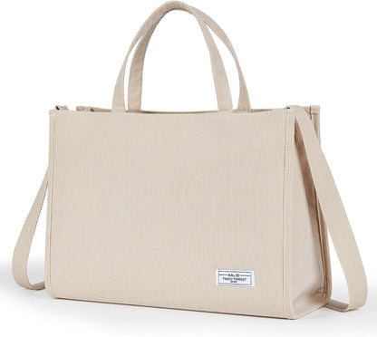 KALIDI Tote Bag for Women Corduroy Crossbody Bag Casual Zipper Tote Fashion Shou
