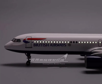 45CM 1:100 BRITISH AIRWAYS AIRBUS A321neo Airplane LED Sound Light Resin Model