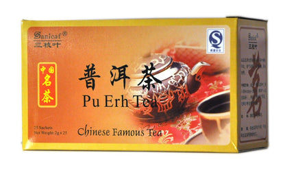 4 Packs Sanleaf Premium Pu Erh Puer Pu'er Pu Er tea 100 Teabags 60 Days Supply