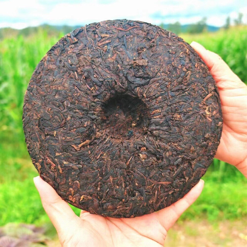Menghai Puerh Ripe Tea Brown Mountain Ancient Tree Puerh Tea Cake 357g