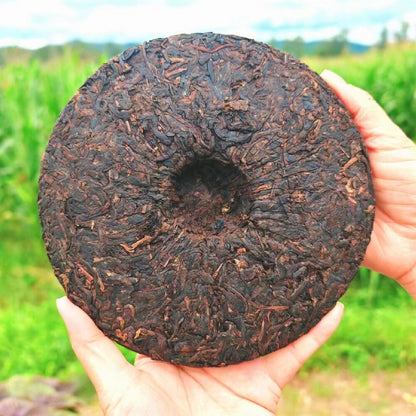Menghai Puerh Ripe Tea Brown Mountain Ancient Tree Puerh Tea Cake 357g