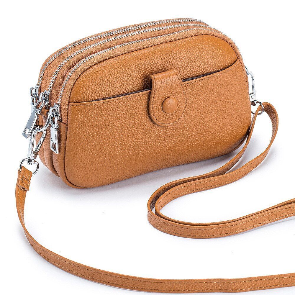 Spring Street Bag Trendy Genuine Leather Purse One Shoulder Messenger Bag Shell