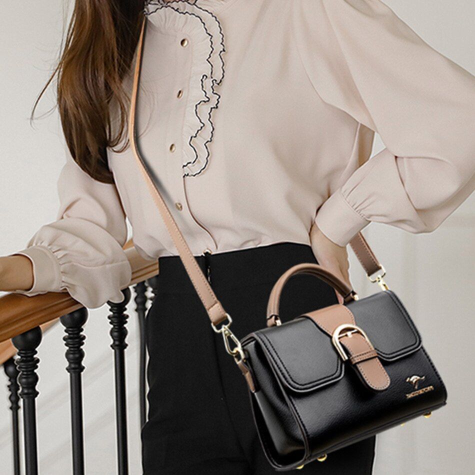 Women Fashion Handbag Purse Genuine Leather Shoulder Crossbody Flap Totes Bags
