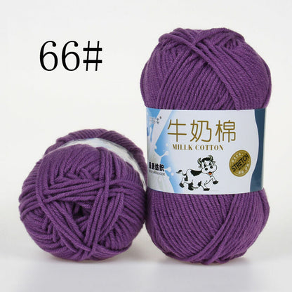 Hot Sale 50g Hand-woven Chunky Yarn Soft Milk Cotton Knitting Baby wool yarn