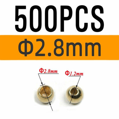 Brass Beads Head 100/500/1000 PCS Fly Tying Nymph Streamer Bugs Hook 2.4mm 2.8mm