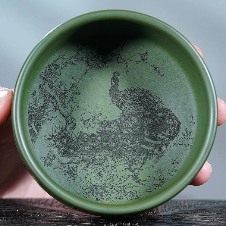 Yixing Purple Clay Peacock Fox Teacup Boutique Tea Bowl Tea-tasting Cup