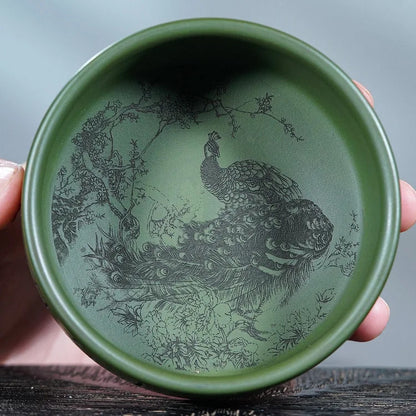 Yixing Purple Clay Peacock Fox Teacup Boutique Tea Bowl Tea-tasting Cup
