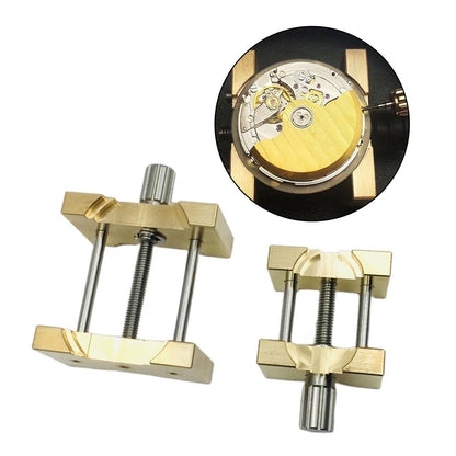 2Pc Copper Watch/Jewelry Movement Clip Holder Fixed Disassemble Base Repair Tool