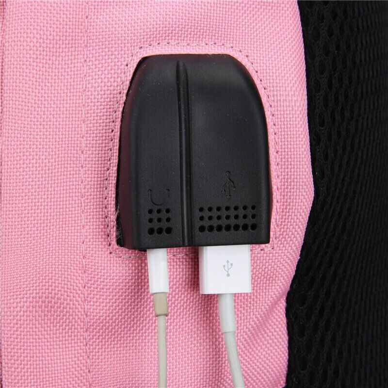 Nylon Women Accessories School Backpacks Anti Theft USB Charge Backpack Girl Bag