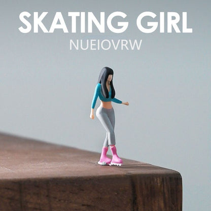 Figure Model City Roller Skating Girl Model For 1/64 Scale Model Car