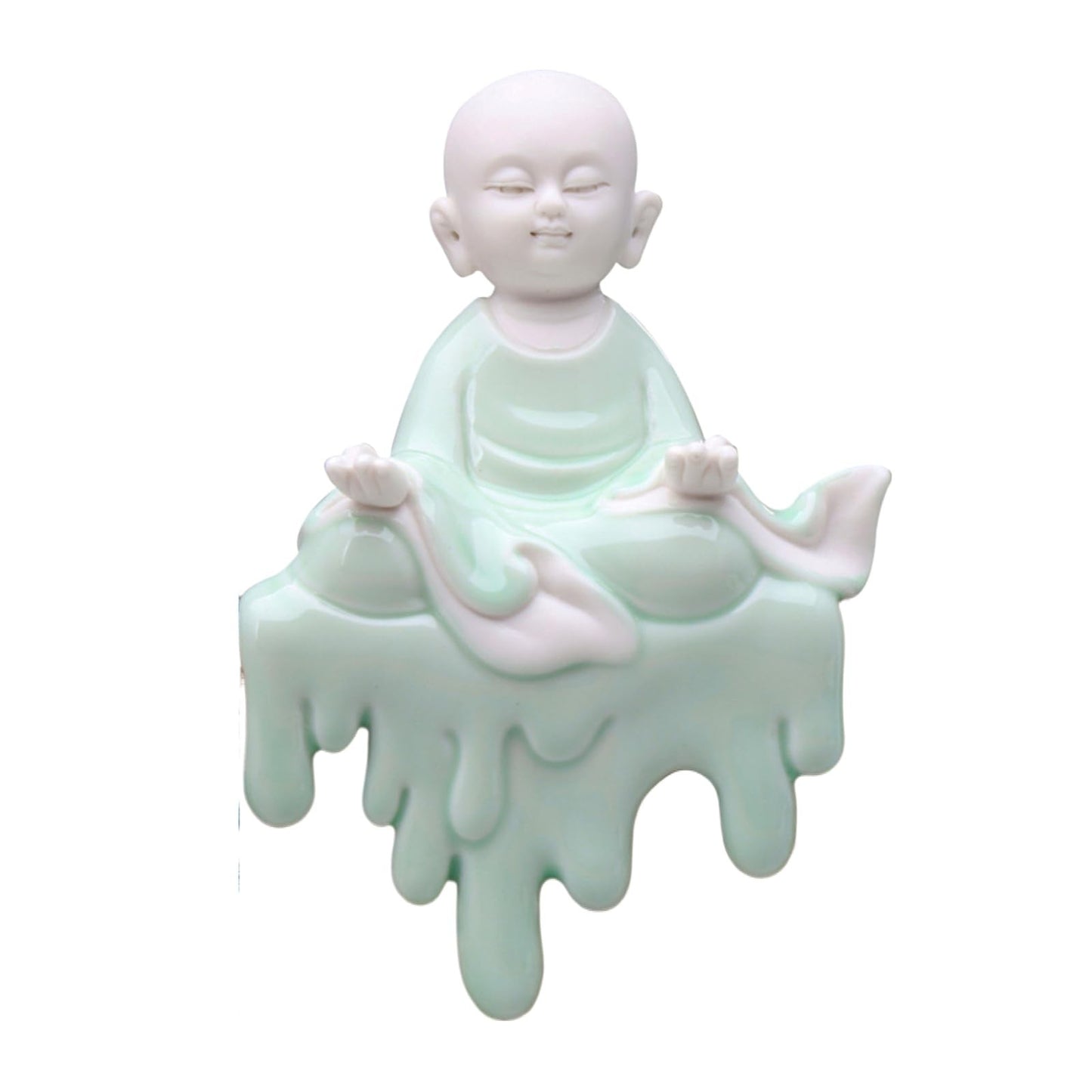 Little Monk Ceramic Tea Pet 16cm 6.4in Tea Table Buddha Statue Tea Ceremony