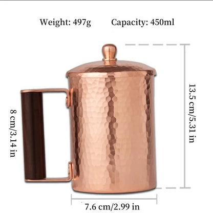 Vintage Copper Coffee Mug Handmade Portable Tea Mug Drinkware Cup