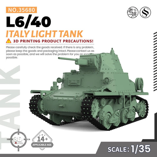 SSMODEL SS35680 1/35 Military Model Kit Italy L6/40 Light Tank V1.9