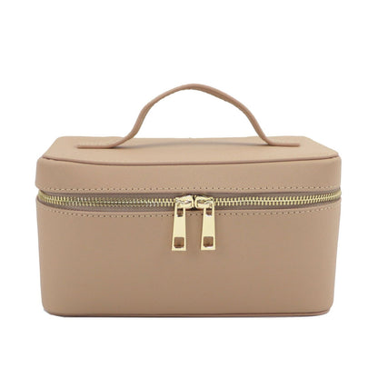 Leather Travel Case Bag Portable Hanging Makeup Organizer Cosmetic Bag For Women