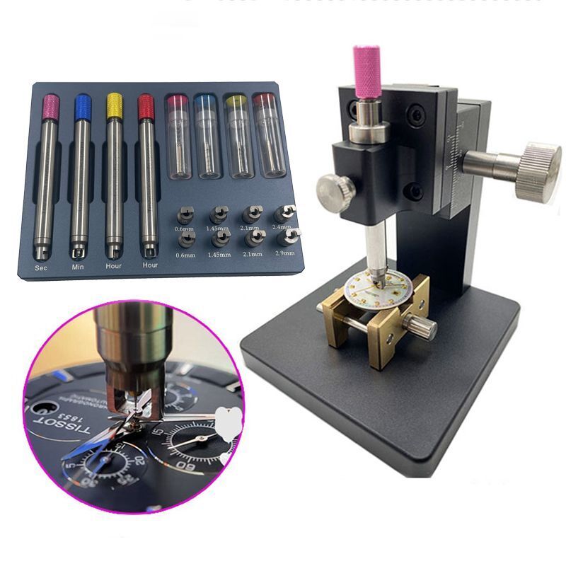 Watch Repair Tool Second Hand Remover Setting & Fitting Press Holder Support Kit