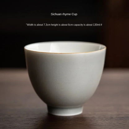 Ice Gray Glaze Cup Handmade Ceramic Kung Fu Tea Cup Master Cup Small Ceramic Cup