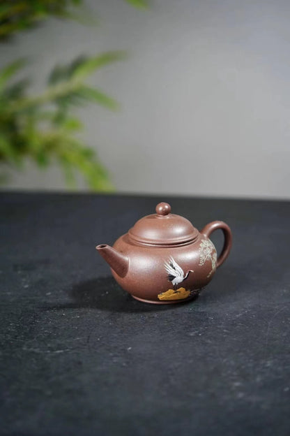 140cc chinese Yixing Handmade Zisha Purple clay Teapot shuiping Hu Tea Pot