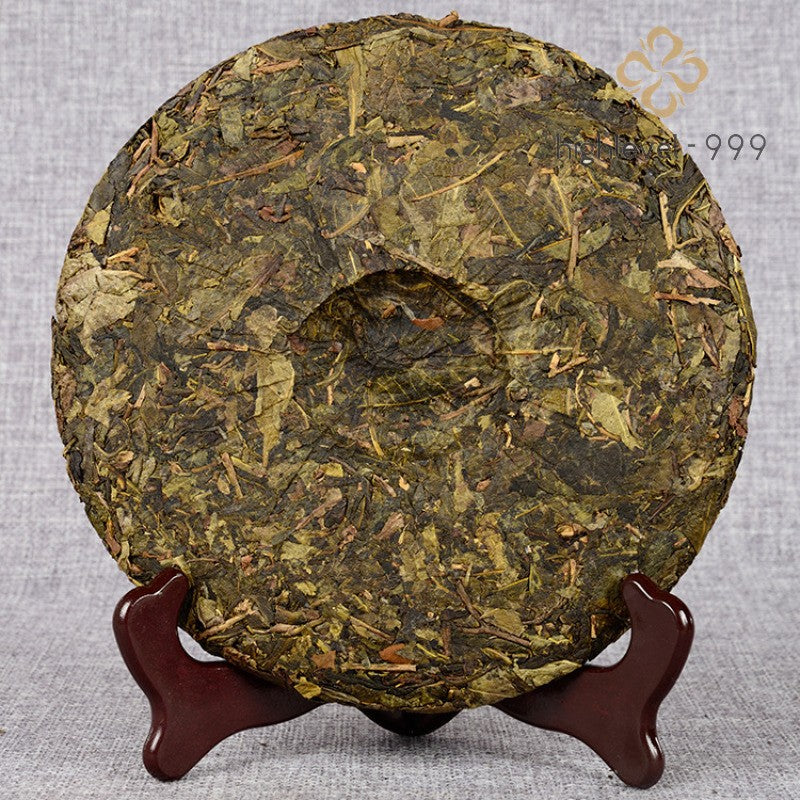 357g Raw Pu'er Yunnan Century Old Tree Golden Leaf Raw Compressed Tea Cake